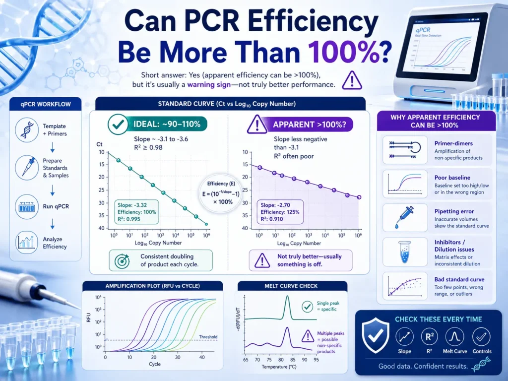 Can PCR Efficiency Be More Than 100 percent