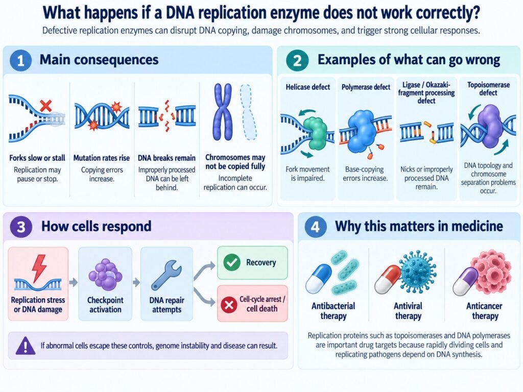 consequences if dna enzymes not working correctly